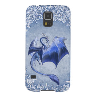 Blue Winter Dragon Fantasy Nature Art Galaxy S5 Cover