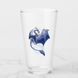 Blue Winter Dragon Fantasy Nature Art Glas