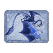 Blue Winter Dragon Nature Fantasy Art Magnet (Horizontal)