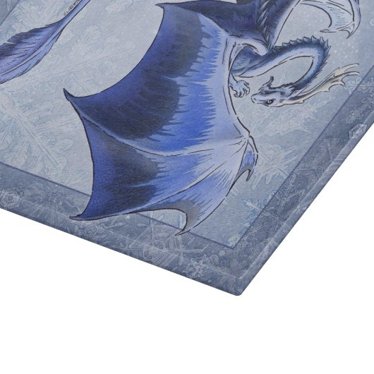 Blue Winter Dragon Nature Fantasy Art Schneidebrett (Ecke)