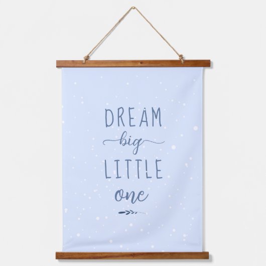 Blue Winter Dream Big Little One Kinderzimmer Deko Wandteppich Mit Holzrahmen (Vorderseite)