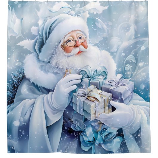 Blue Winter Duschvorhang (Vorderseite)