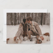 Blue Winter Floral Save the Date Card (Rückseite)