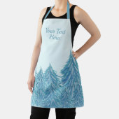 Blue Winter Forest Tree Wasserfarbe Weihnachten Schürze (InSitu)