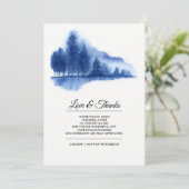 Blue Winter Forest Vielen Dank für Ihre Hochzeit F Dankeskarte (Stehend Vorderseite)