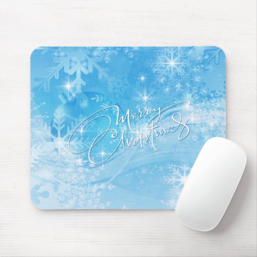 Blue Winter Frohe Weihnachtsmousepad Mousepad (Mit Mouse)