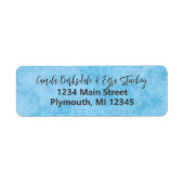 Blue Winter Frost Wedding Address Label (Vorne)
