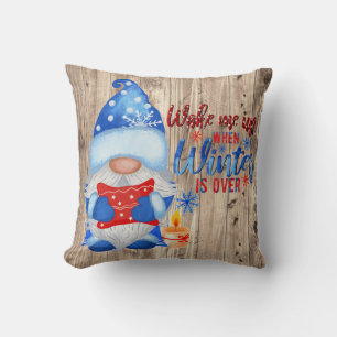 Blue Winter Funny Gnome zu Peopley Außenbereich Kissen