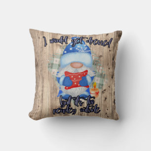 Blue Winter Funny Gnome zu Peopley Außenbereich Kissen