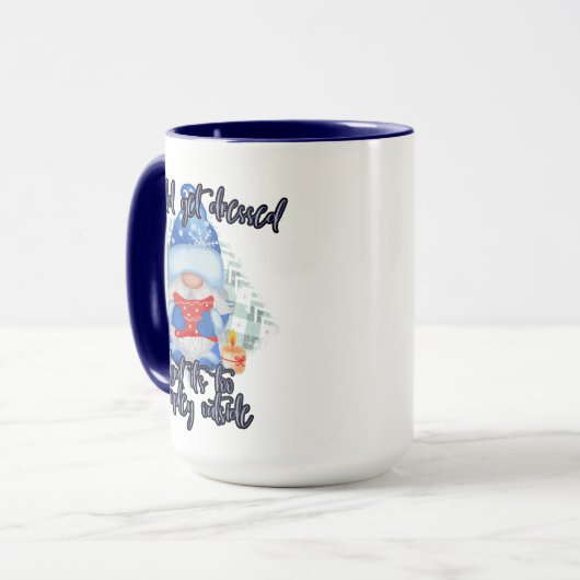 Blue Winter Funny Gnome zu Peopley Außenbereich Tasse (Vorderseite Links)