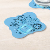 Blue Winter Gift & Holly Coasters, Christmas Party Untersetzer (angewinkelt)