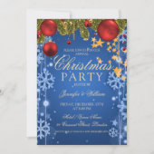 Blue Winter Glam Weihnachtsfeier Einladung (Vorderseite)