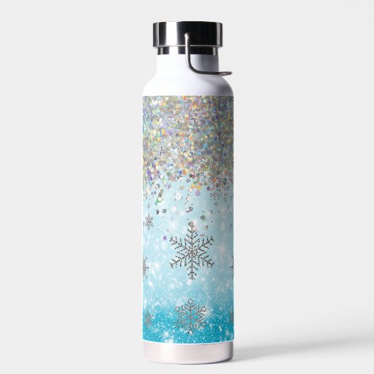 Blue Winter Glitzer Snowflake Trinkflasche (Links)