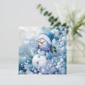 Blue Winter Grußkarte (Stehend Vorderseite)