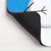 Blue Winter Happy Snowman Mousepad (Ecke)