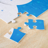 Blue Winter Happy Snowman Puzzle (Seite)