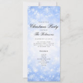 Blue Winter Holiday Einladung mit Programm & Menü (Vorderseite)