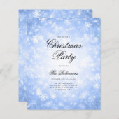 Blue Winter Holiday Einladungsprogramm & Menü (Vorne/Hinten)