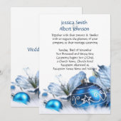 Blue Winter Holiday Wedite Einladung (Vorne/Hinten)