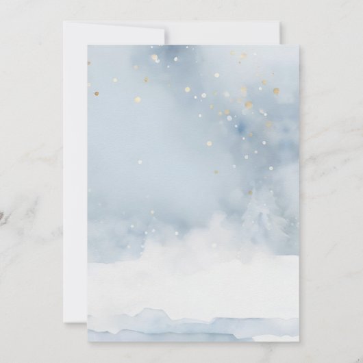 Blue Winter It's A Boy Baby Clothes Baby Sprinkle Einladung (Rückseite)