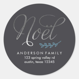 Blue Winter Joy Runder Aufkleber