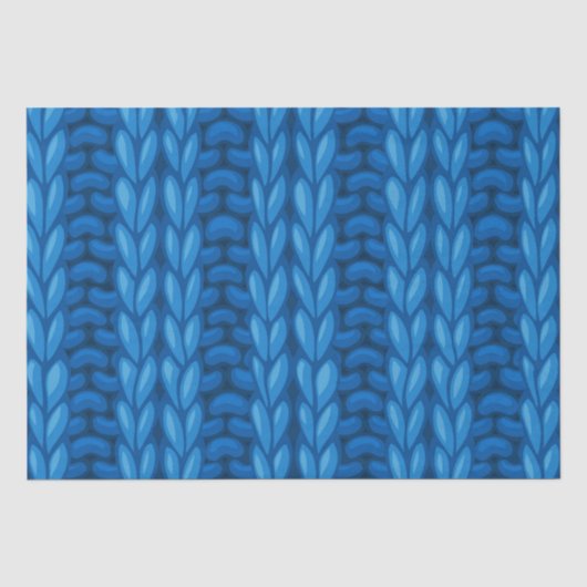 Blue Winter Knitting Wooly Muster Seidenpapier (Vorderseite)