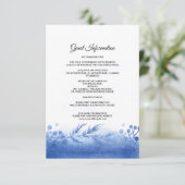 Blue Winter Landscape Wedding Details Card Begleitkarte (Stehend Vorderseite)