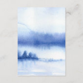 Blue Winter Landscape Wedding Details Card Begleitkarte (Rückseite)