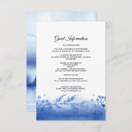 Blue Winter Landscape Wedding Details Card Begleitkarte