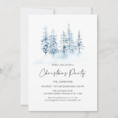 Blue Winter Landschaft Weihnachten Party Einladung (Vorderseite)