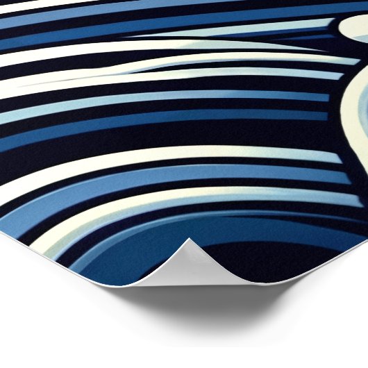 Blue Winter Midnight King Pinguin Abstrakt Forest Poster (Ecke)