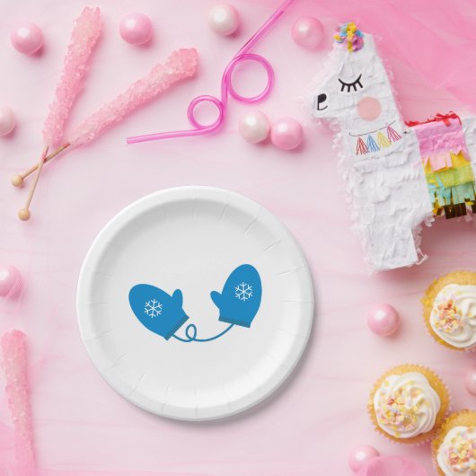 Blue Winter Mittens Paper Teller (Party)