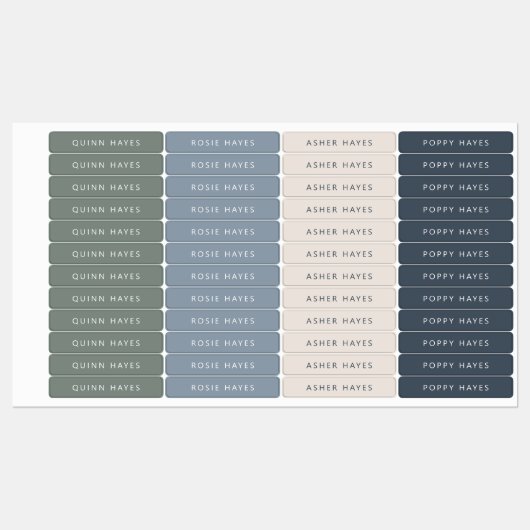 Blue Winter Name Labels Etiketten (Blatt)