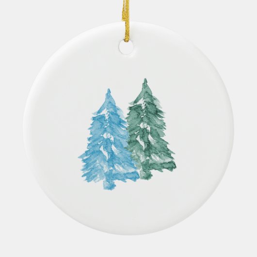 Blue Winter Niedlich Bear erwarten wir Eltern Keramik Ornament (Hinten)