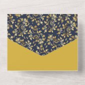 Blue Winter Night Wedding All In One Einladung (Rückseite)