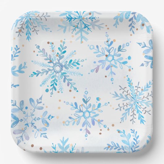 Blue Winter Onederland Party Plates Pappteller (Vorderseite)