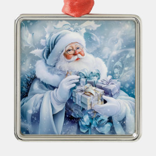 Blue Winter Ornament Aus Metall