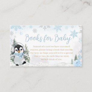 Blue Winter Penguin Baby Showbücher für Baby Begleitkarte