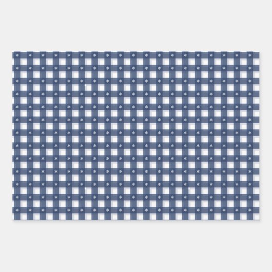 Blue Winter Plaid Assortment Geschenkpapier Set (Vorderseite 3)