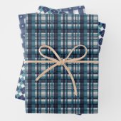 Blue Winter Plaid Assortment Geschenkpapier Set (Beispiel)
