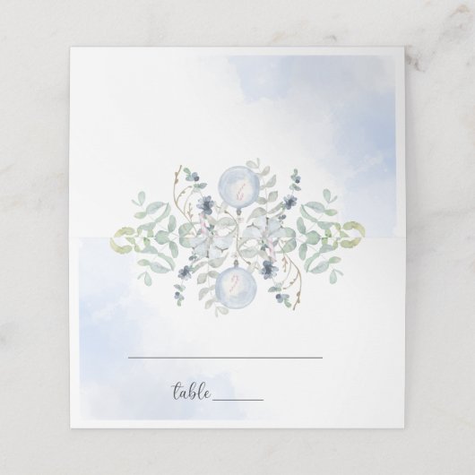 Blue Winter Platzkarte (Außenseite Aufgefaltet)