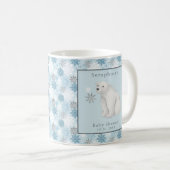 Blue Winter Polar Bear Baby Duschgeschenk Kaffeetasse (VorderseiteRechts)