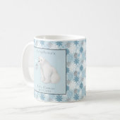 Blue Winter Polar Bear Baby Duschgeschenk Kaffeetasse (Vorderseite Links)