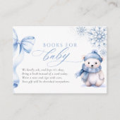 Blue Winter Polar Bear Books for Baby Card Begleitkarte (Vorderseite)