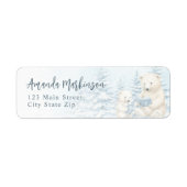 Blue Winter Polar Bear Watercolor Babydusche (Vorne)