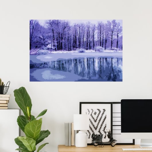 Blue Winter Pond Poster (Heimbüro)