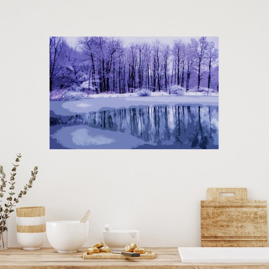 Blue Winter Pond Poster (Küche)