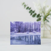 Blue Winter Pond Postkarte (Stehend Vorderseite)