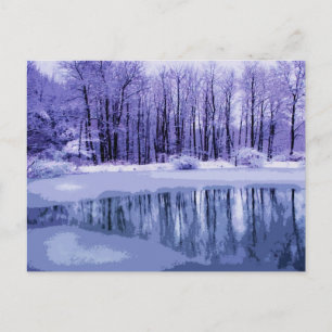Blue Winter Pond Postkarte