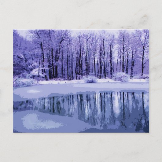 Blue Winter Pond Postkarte (Vorderseite)